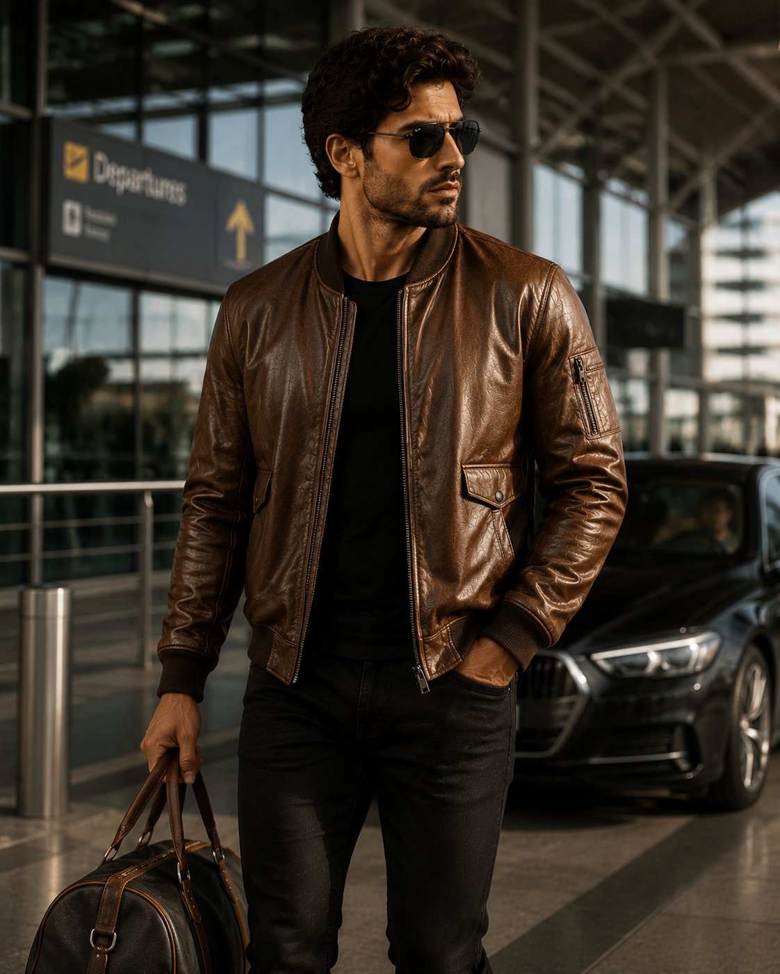 Velmont Signature Genuine Leather Bomber Jacket - Image 4