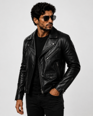 Genuine Leather Biker Jacket by VELMONT Leather