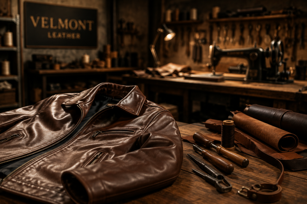 best premium leather workshop ya jacket close-up image